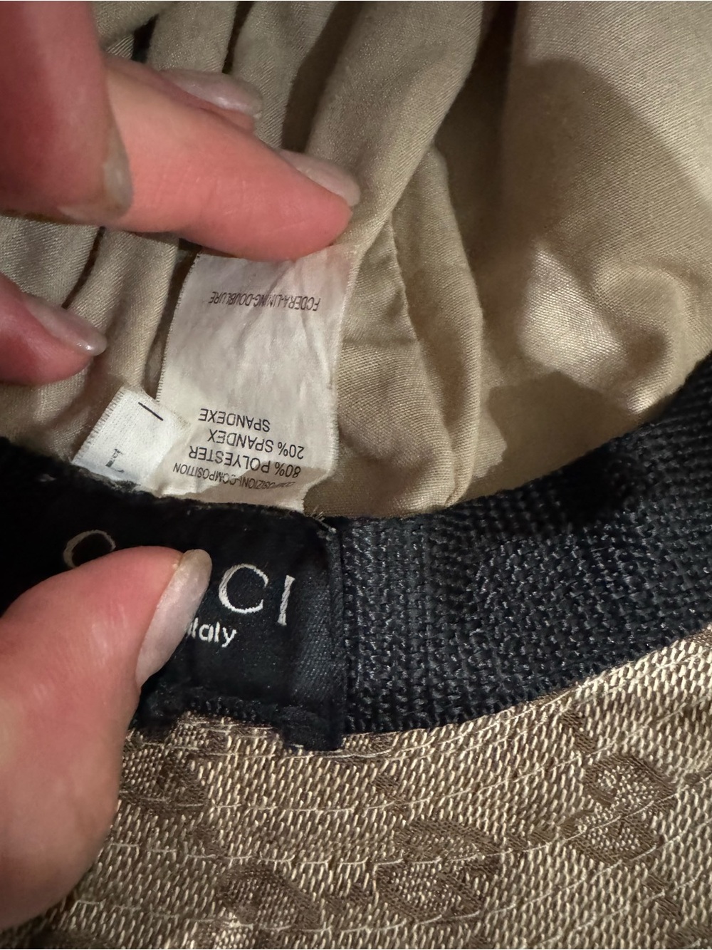 Gucci Beige/Brown Monogram Bucket Hat with Green-Red Web - Picture 4 of 7
